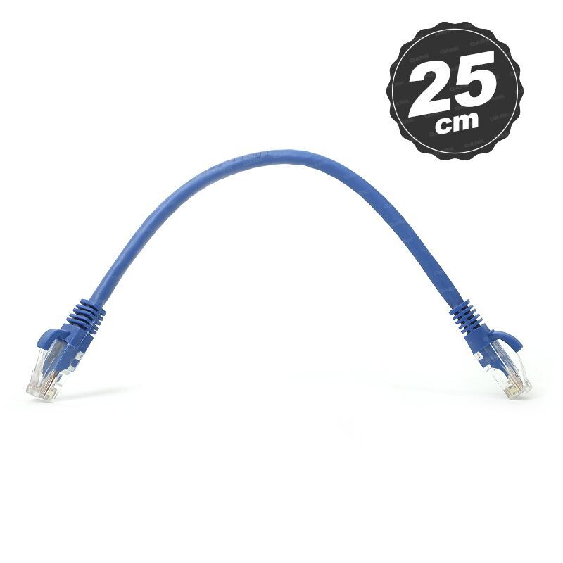 DARK DK-CB-NT6U25BU Cat6 0.25m UTP Awg 24/7 Bakır Mavi Network Kablosu