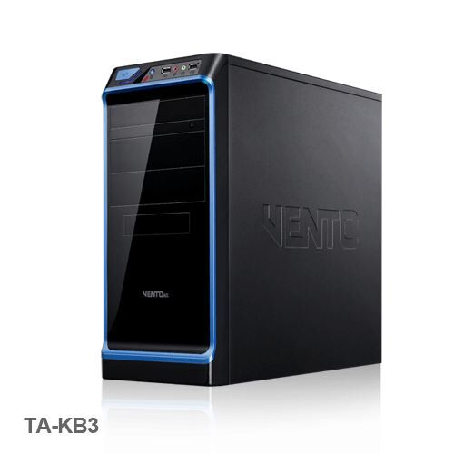 VENTO 450W Powerlı Penceresiz Midi Tower Siyah,Mavi Kasa VENTO-TA-KB3-450
