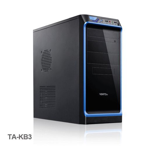 VENTO 350W Powerlı Penceresiz Midi Tower Siyah,Mavi Kasa VENTO-TA-KB3-350