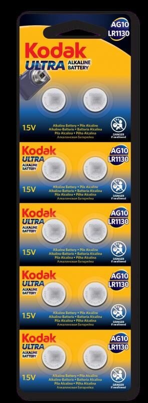 KODAK 10 Ultra 10'lu Alkalin Düğme Pil 30414013-KAG10-LR1