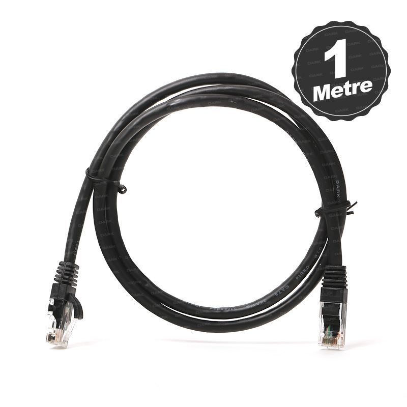 DARK DK-CB-NT6U100B Cat6 1m UTP Awg 24/7 Bakır Siyah Network Kablosu