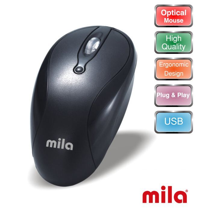 MILA Kablolu USB 2+1 Tuş Siyah Mouse M522