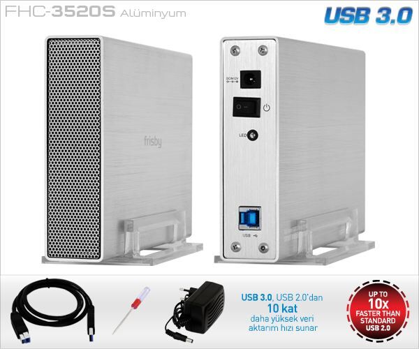 FRISBY FHC-3520S 3.5'' USB3.0 Sata Gümüş HDD Disk Kutusu