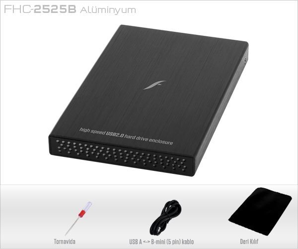 FRISBY 2.5'' USB2.0 Siyah Sata HDD Disk Kutusu FHC-2525B