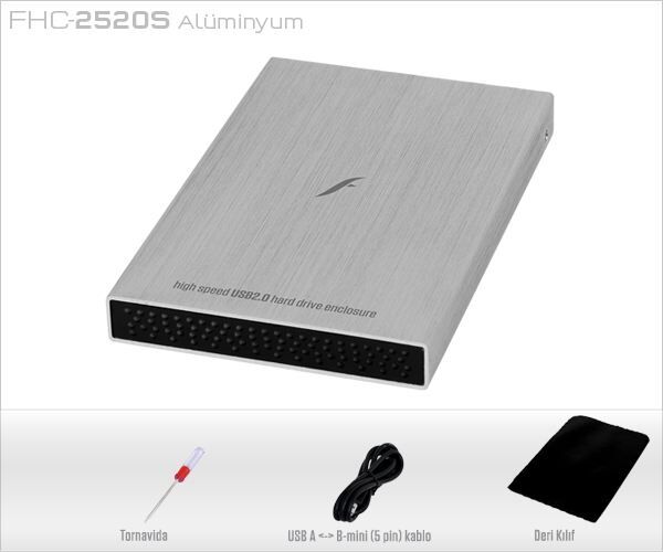 FRISBY 2.5'' USB2.0 Gümüş Sata HDD Disk Kutusu FHC-2520S