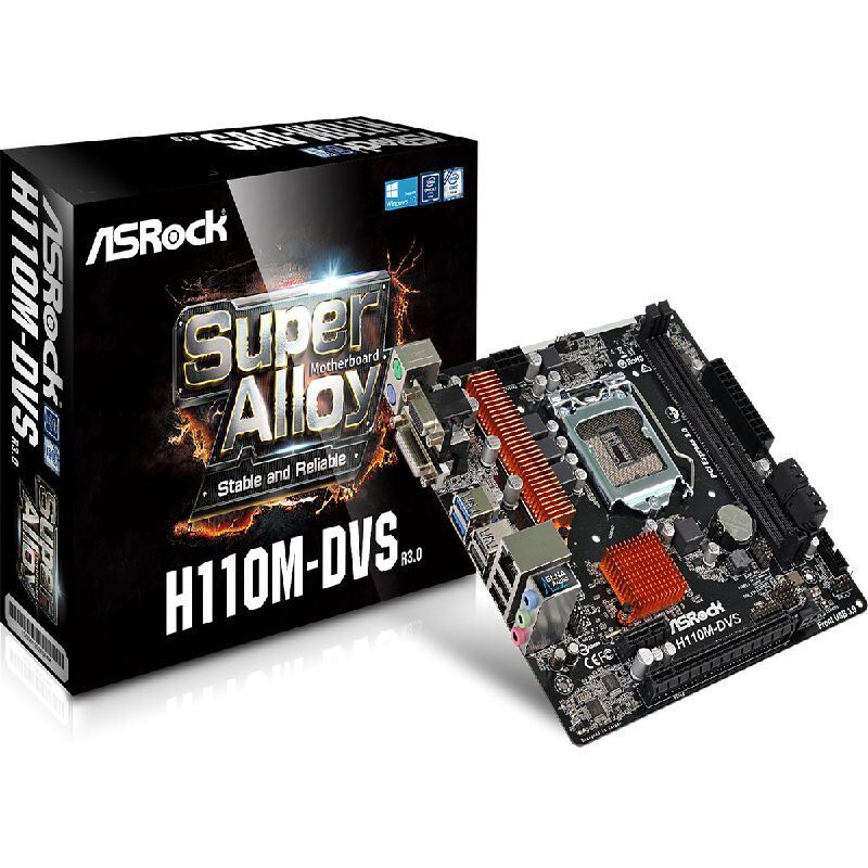 ASROCK Intel H110 1151 DDR4 2133MHz DVI-D,D-Sub Anakart ASRH110M-DVS-R3