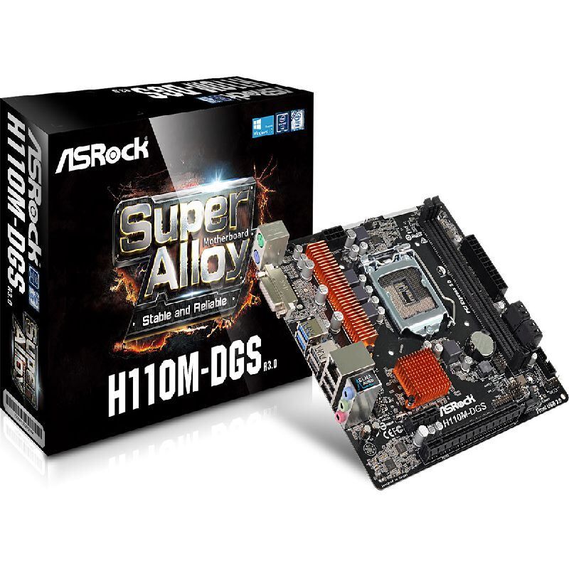 ASROCK Intel H110 1151 DDR4 2133MHz DVI-D Anakart ASRH110M-DGS-R3