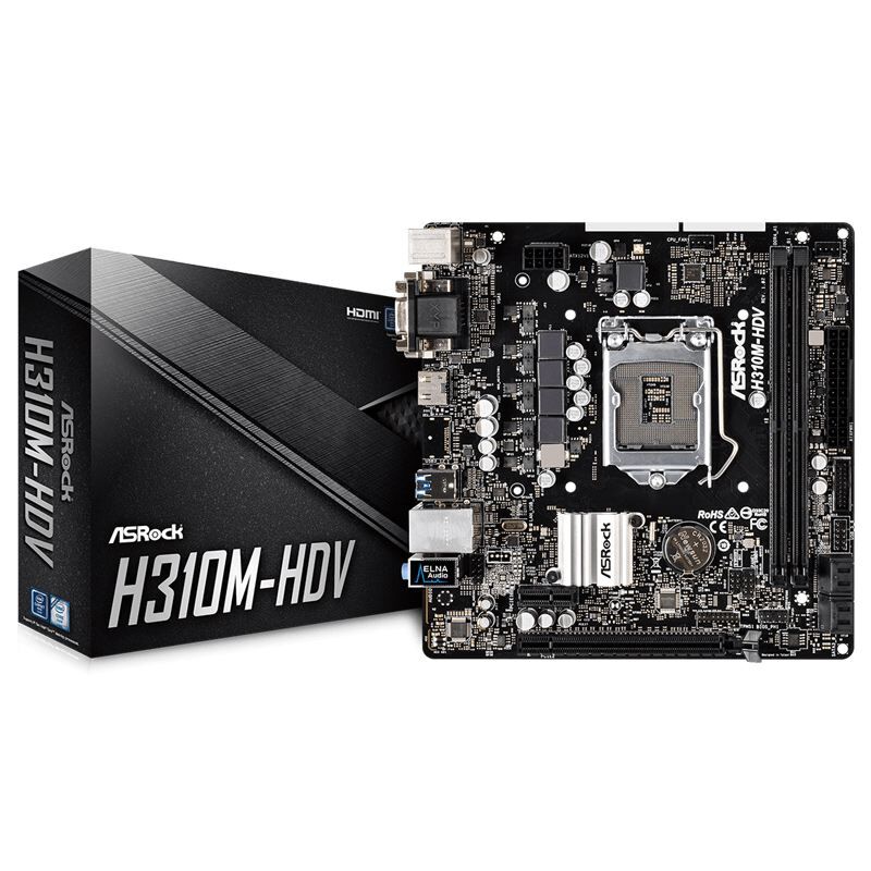 ASROCK Intel H310M 1151 DDR4 2666MHz HDMI,DVI,VGA Anakart ASRH310M-HDV