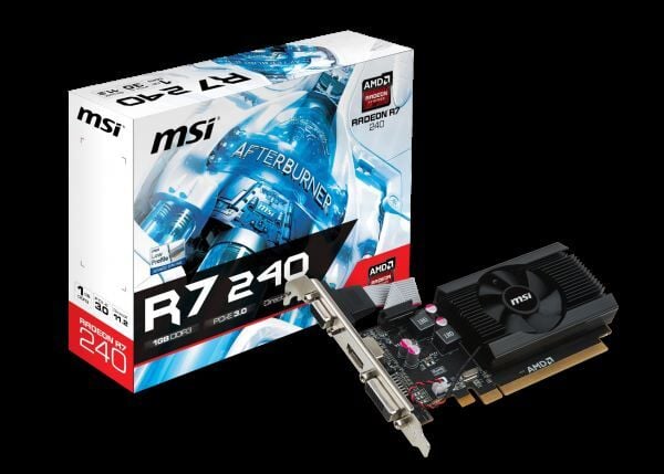 MSI VGA R7 240 1GD3 64B LP R7240 1GB DDR3 64B DX12 PCIE 3.0 X16 (1XVGA 1XDVI R7_240_1GD3_64B_LP