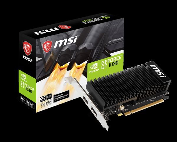 MSI VGA GEFORCE GT 1030 2GHD4 LP OC GT1030 2GB DDR4 64B DX12 PCIE 3.0 X16 (1 GT10302GHD4LPOC