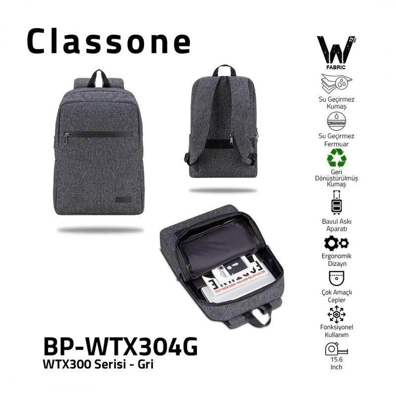 CLASSONE BP-WTX304G -15.6'' Sırt ÇNT GRİ