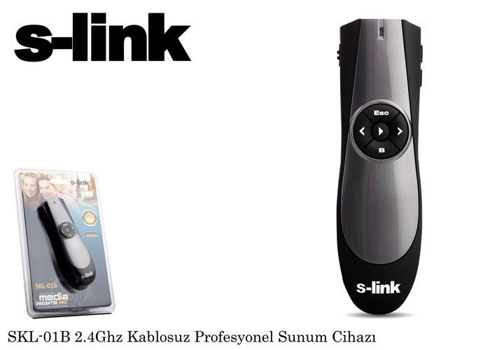 S-LINK 2.4GHZ Presenter Lazer Siyah USB Kumanda SKL-01B