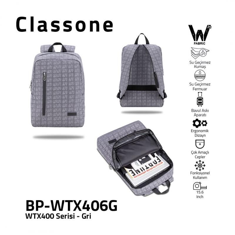 CLASSONE BP-WTX406G -15.6'' Sırt ÇNT GRİ
