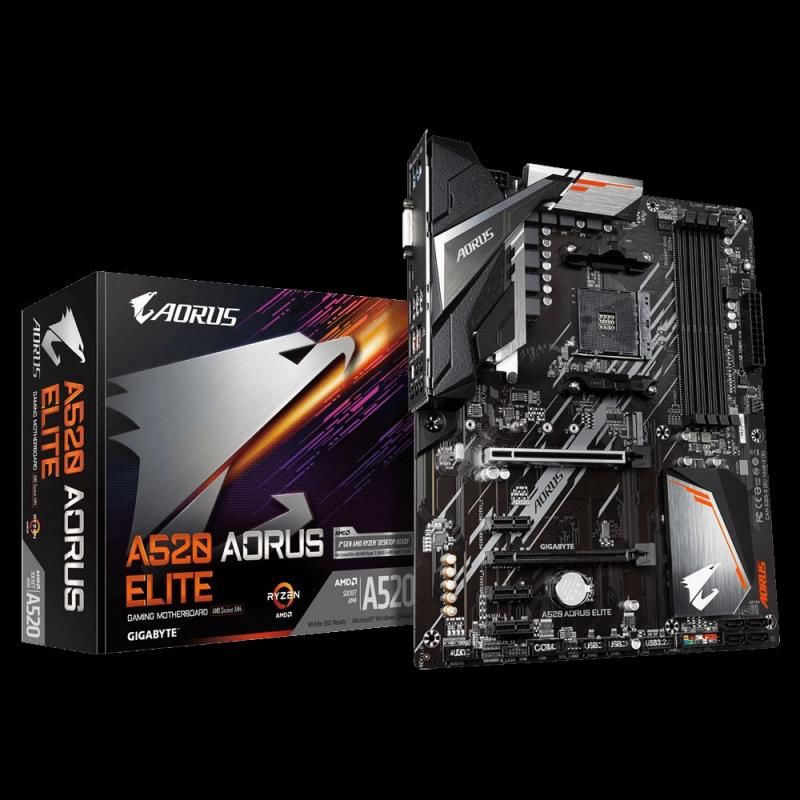 GIGABYTE A520-AORUS-ELITE MAB AMD A520 AM4 DDR4 AORUS ELITE - (GIGABYTE TÜRKİYE GARANTİLİ)