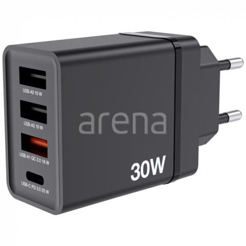 VERBATIM 49700 CHR-30EU1 USB CHARGER 30W WITH 1 X USB-C PD 20 W/1XUSB-A QC 3.0/2 XUSB