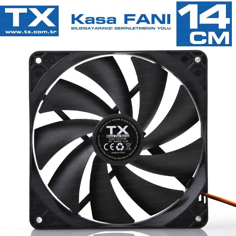 TX 14cm Siyah Kasa Fanı TXCCF14BK