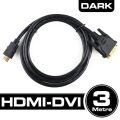 DARK DK-CB-DVIXHDMIL300 3m DVI-HDMI Çift Yönlü Görüntü Kablosu