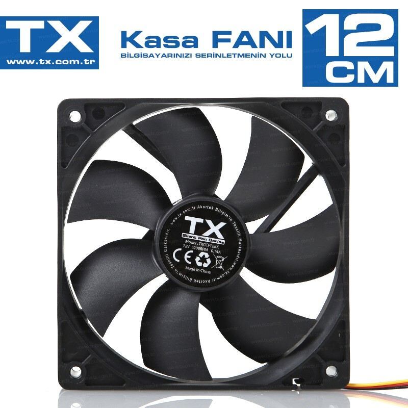 TX 12cm Classic Siyah Kasa Fanı TXCCF12BK