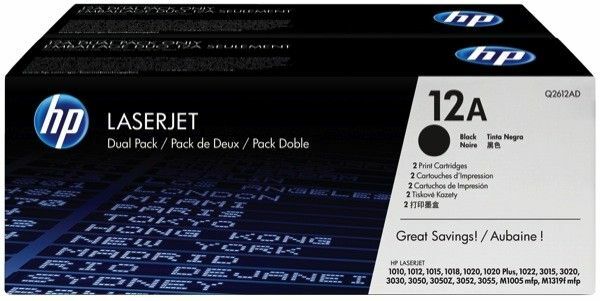 HP No 12A 2'li Paket Siyah 2000 Sayfa Lazer Toner Q2612AD