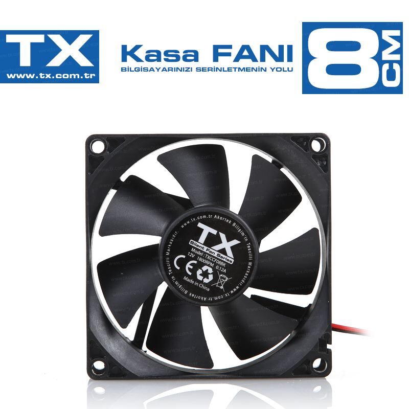 TX 8cm Siyah Kasa Fanı TXCCF08BK