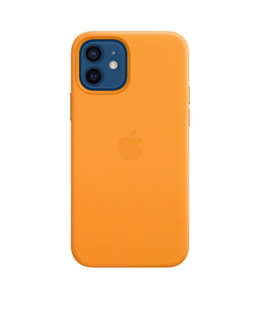 iPhone12 | 12 Pro Deri Kılıf Kaliforniya Turuncusu