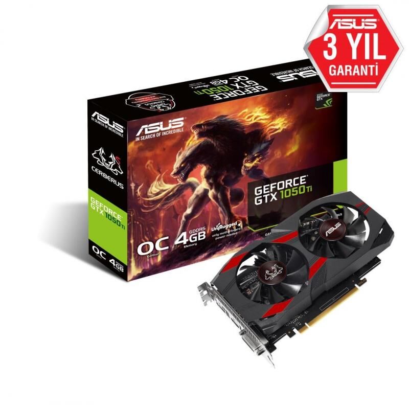 ASUS CRBRS-GTX1050TI-04 GTX1050TI 4GB 128B GDDR5 DP,HDMI,DVI Nvidia Ekran Kartı