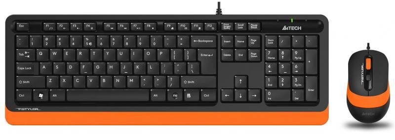 A4 TECH F1010-TURUNCU F1010 Kablolu Q TR Multimedya Klavye Mouse Set