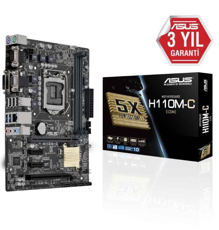 H110 LGA1151 DDR4 2133 DVI VGA USB3.1 COM PCI mATX