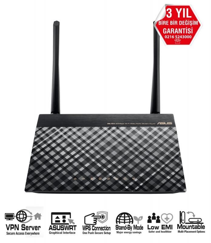 ASUS 300Mbps Kablosuz VDSL,ADSL Router Modem DSL-N16