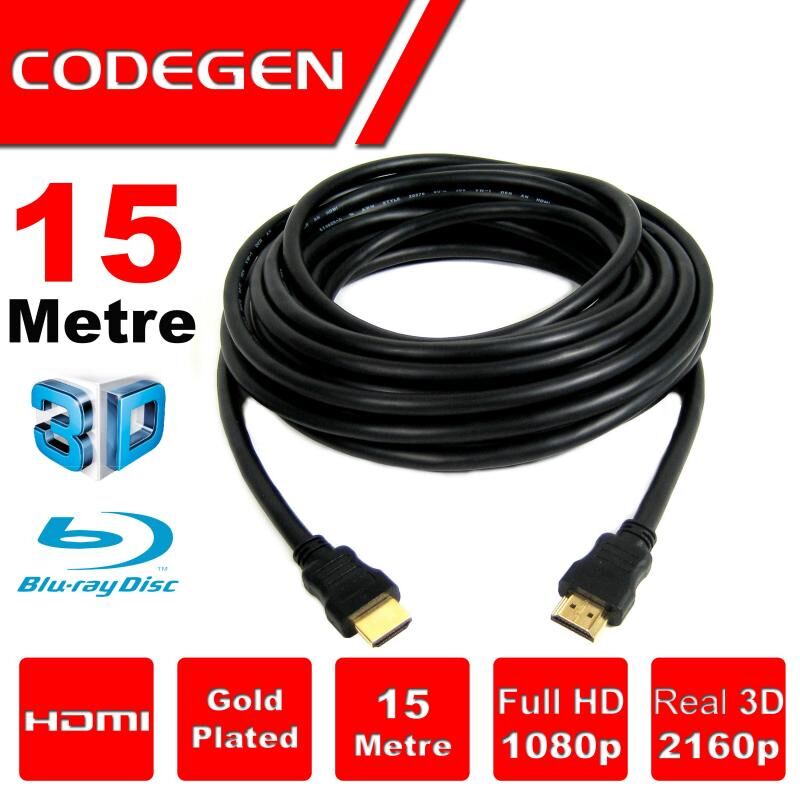 CODEGEN 15m v1.4 3D Ağ Destekli Altın Uçlu HDMI Kablosu CPS150