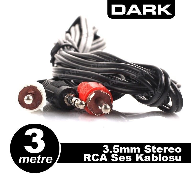 DARK DK-CB-AURCAX35L300 3m 3.5mm RCA Stereo Ses Kablosu