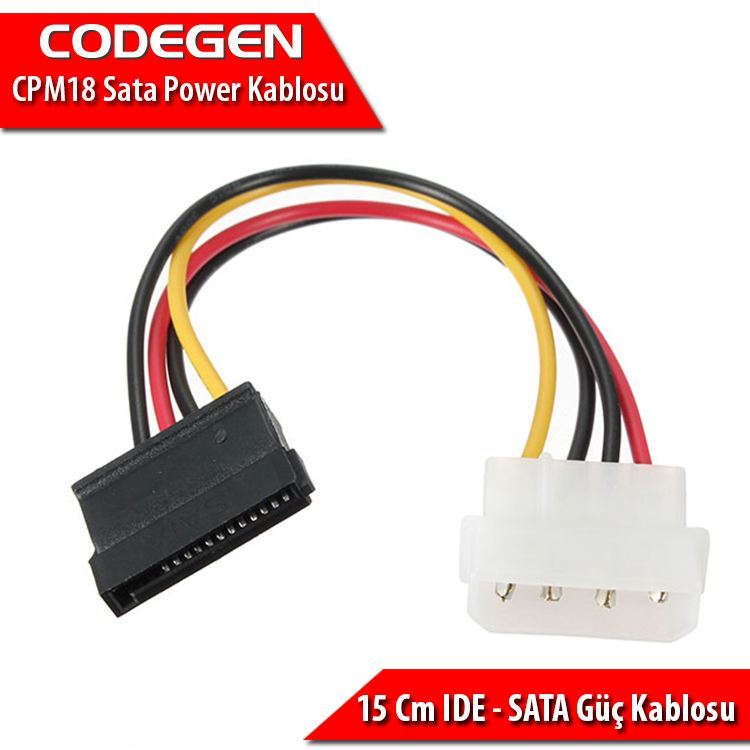 CODEGEN 15cm IDE-SATA Güç Kablosu CPM18