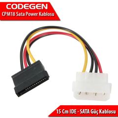 CODEGEN 15cm IDE-SATA Güç Kablosu CPM18