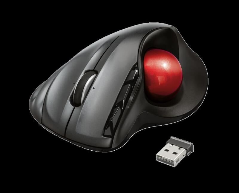 TRUST 23121 SFERIA Trackball 1600DPI İztopu Siyah Kablosuz Mouse