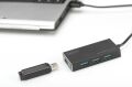 DIGITUS DA-70240 USB3.0, 4 Port Mat Siyah Çoklayıcı