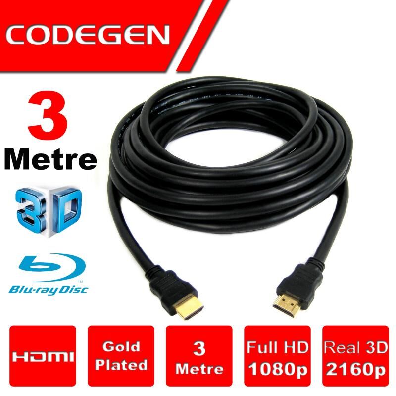 CODEGEN 3m v1.4 3D Ağ Destekli Altın Uçlu HDMI Görüntü Kablosu CPS30