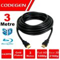 CODEGEN 3m v1.4 3D Ağ Destekli Altın Uçlu HDMI Görüntü Kablosu CPS30