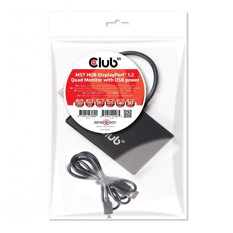 CLUB3D CSV-6400 Çoklu Akışlı Ulaştırma (MST) Hub Display Port Çevirici