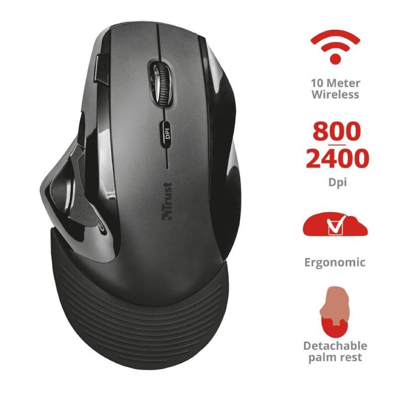 TRUST 21722 VERGO 2400DPI Kablosuz Ergonomik Konforlu Mouse