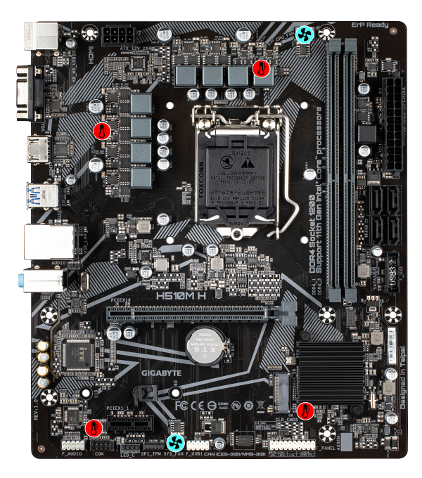 GIGABYTE H510M-H H410M H Soket LGA1200 DDR4 3200 MHz DVI-D VGA HDMI Anakart