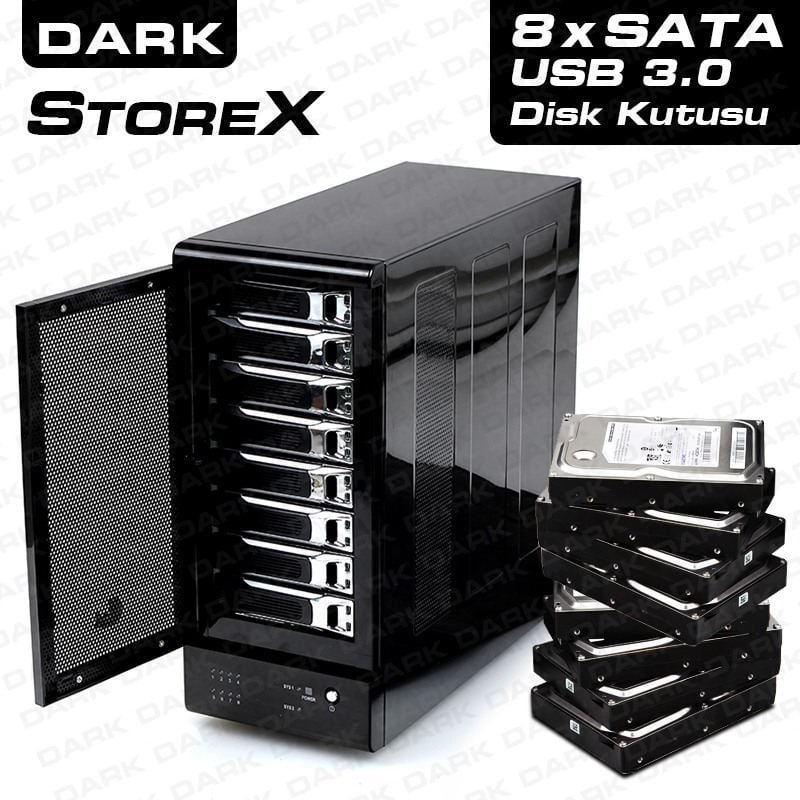 DARK StoreX D80 8 Disk Destekli USB3.0 Hot Swap Disk Kulesi DK-AC-DSX81U3