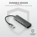 TRUST 23327 Halyx USB 3.2 5 Gbps 4 Portlu Alüminyum Merkez