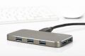 DIGITUS DA-70241 USB3.0 USB Hub 7 Port Alüminyum Koyu Gri Güç Adaptörlü Çoklayıcı