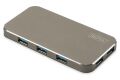 DIGITUS DA-70241 USB3.0 USB Hub 7 Port Alüminyum Koyu Gri Güç Adaptörlü Çoklayıcı