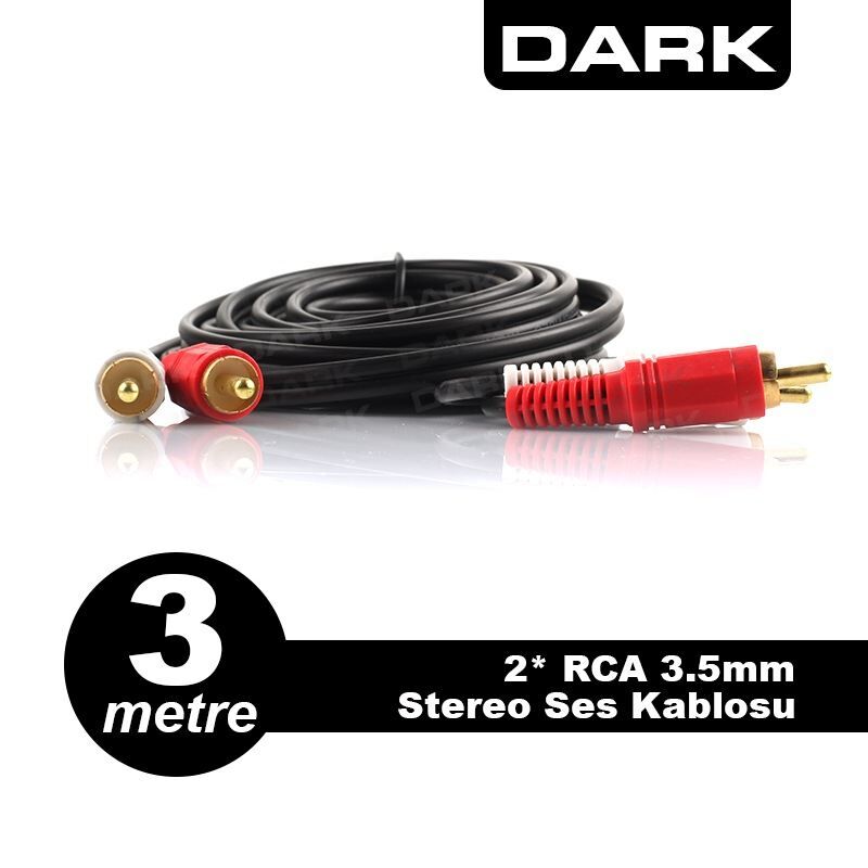 DARK DK-CB-AURCAXRCAL30 3m 2.5mm 2xRCA Stereo Ses Kablosu