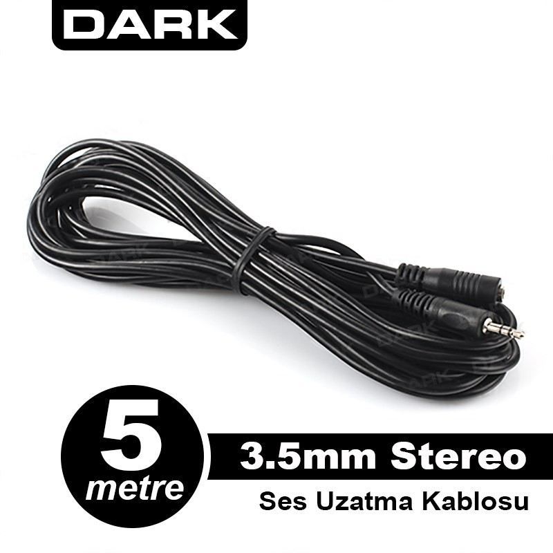 DARK 5m 3.5mm Jak Ses Uzatma Kablosu DK-CB-AUEXTL500