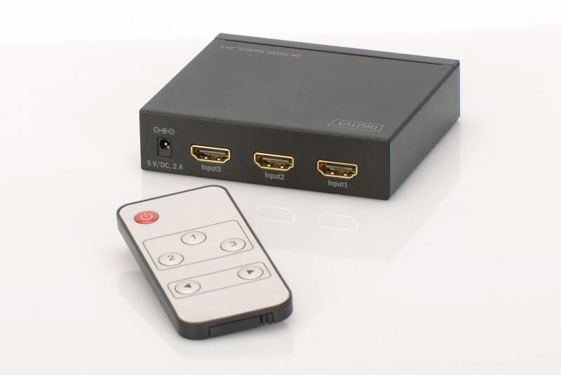 DIGITUS DS-48304 4K HDMI Switch 3x1 Supports 4K2K 3D Vid. Formats İncl. Çoklayıcı