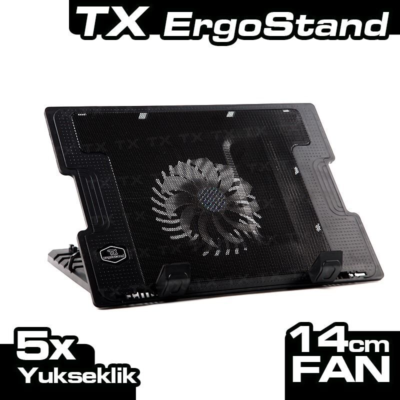 TX 9-17'' 14cm LED Fanlı 5xYükseklik Ayarlı 2xUSB Notebook Soğutucu TXACNBERGST