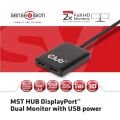CLUB3D CSV-6200 Çoklu Akışlı Nakil Hub Display Port 1.2 Çift Monitör Çevirici