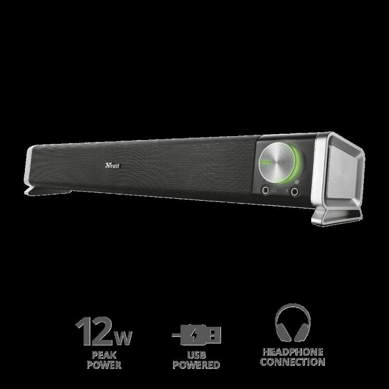 TRUST 21046 ASTO PC/TV Uyumlu USB 12W Siyah Soundbar